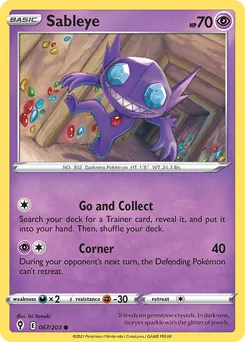 Sableye #67, Reverse Foil