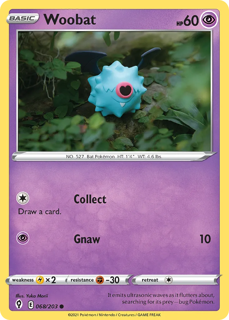 Woobat #68, Evolving Skies Reverse Foil
