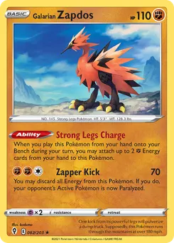 Galarian Zapdos #82, Reverse Foil