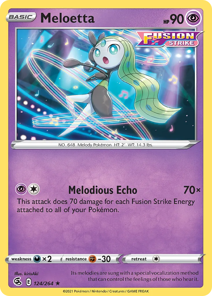 Meloetta #124, Fusion Strike Reverse Foil
