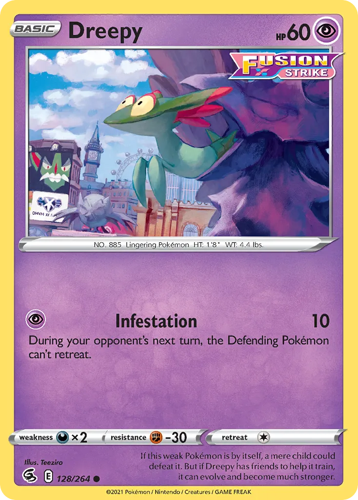 Dreepy #128, Fusion Strike Reverse Foil