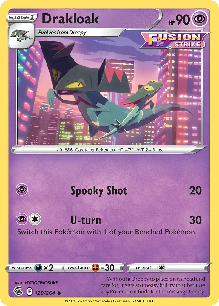 Drakloak #129, Fusion Strike Reverse Foil