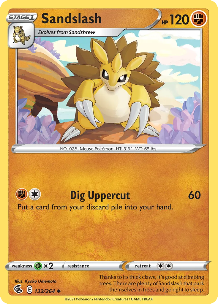 Sandslash #132, Fusion Strike Reverse Foil