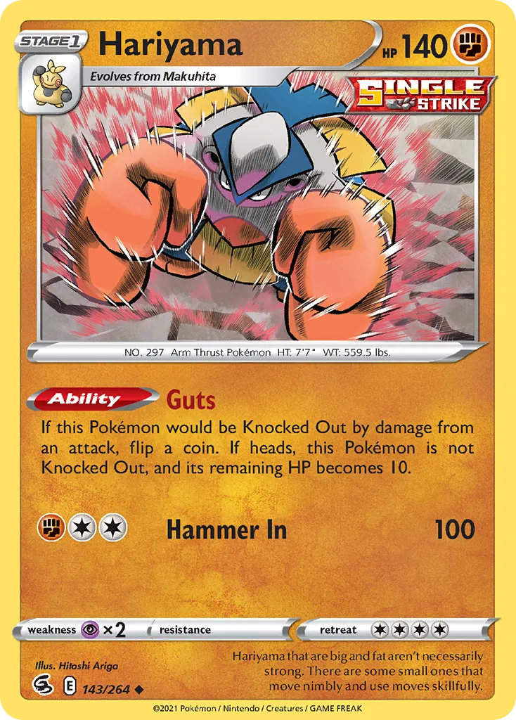 Hariyama #143, Fusion Strike Reverse Foil