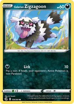 Galarian Zigzagoon #159, Standard