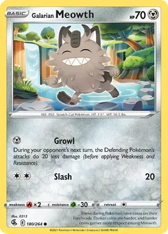 Galarian Meowth #180, Reverse Foil