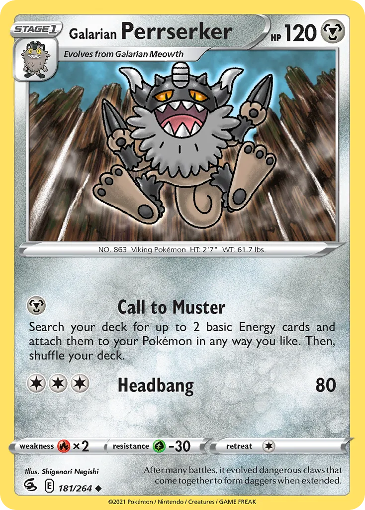 Galarian Perrserker #181, Fusion Strike