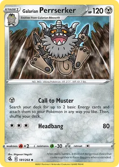 Galarian Perrserker #181, Reverse Foil