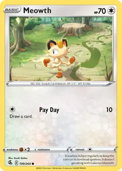 Meowth #199, Reverse Foil