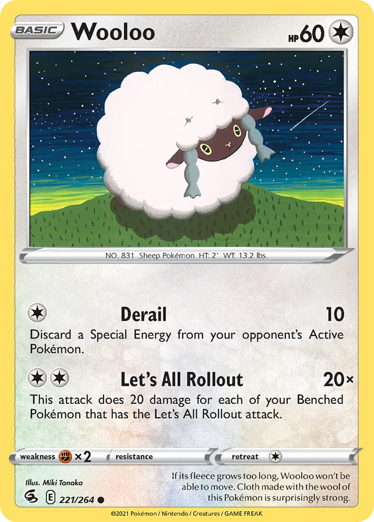 Wooloo #221, Fusion Strike Reverse Foil