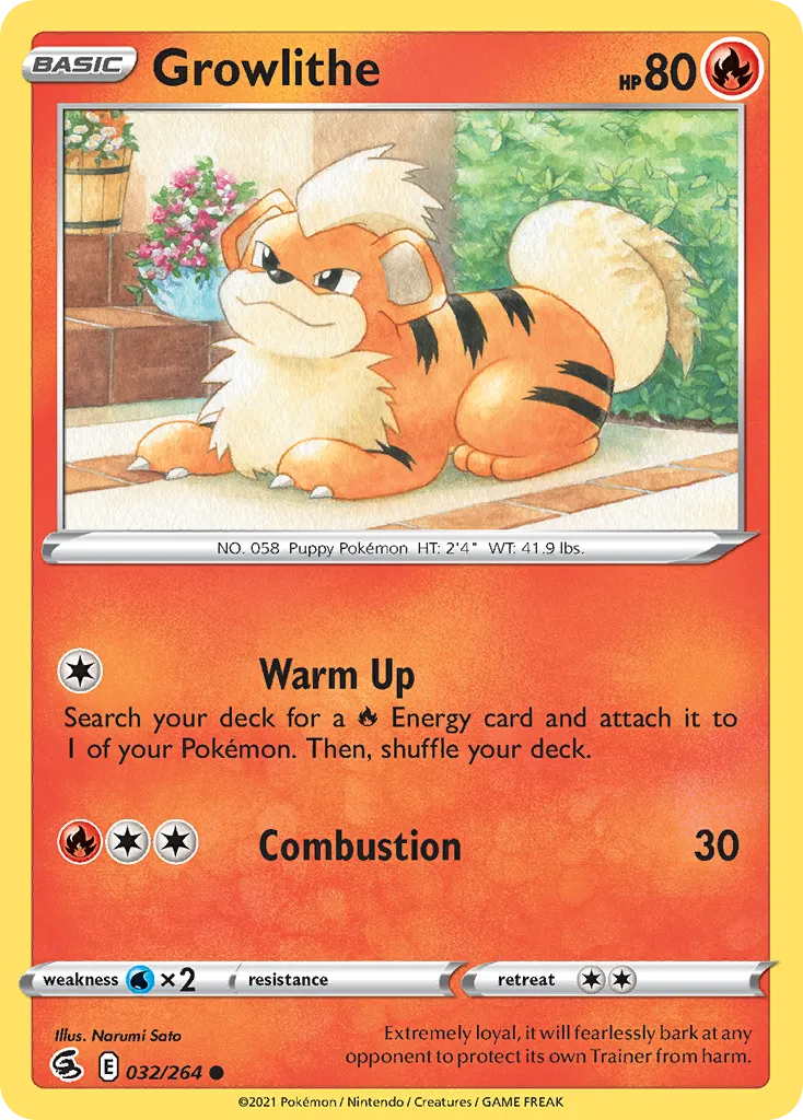 Growlithe #32, Fusion Strike Reverse Foil