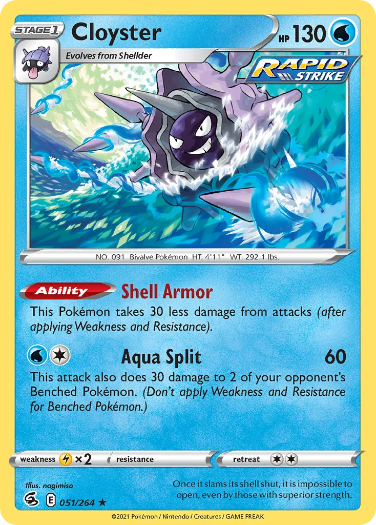 Cloyster #51, Fusion Strike Reverse Foil