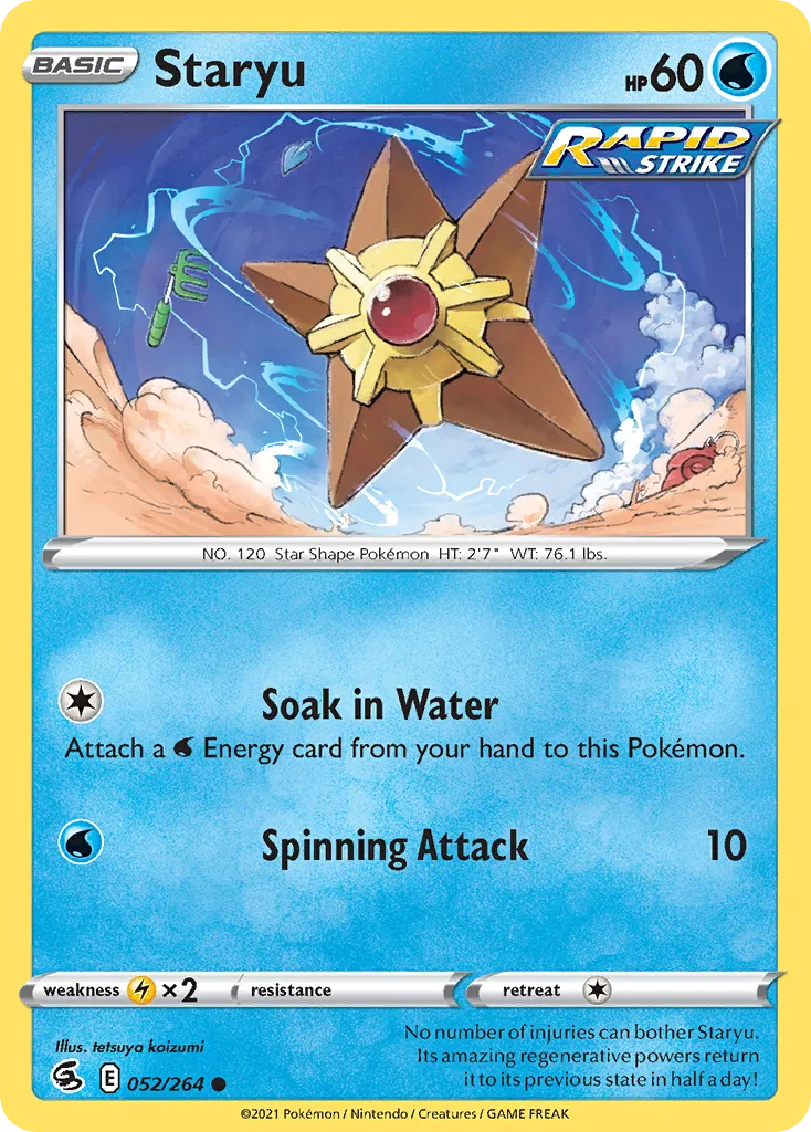 Staryu #52, Fusion Strike Reverse Foil