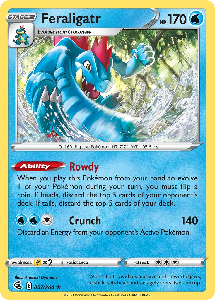 Feraligatr #57, Fusion Strike Reverse Foil