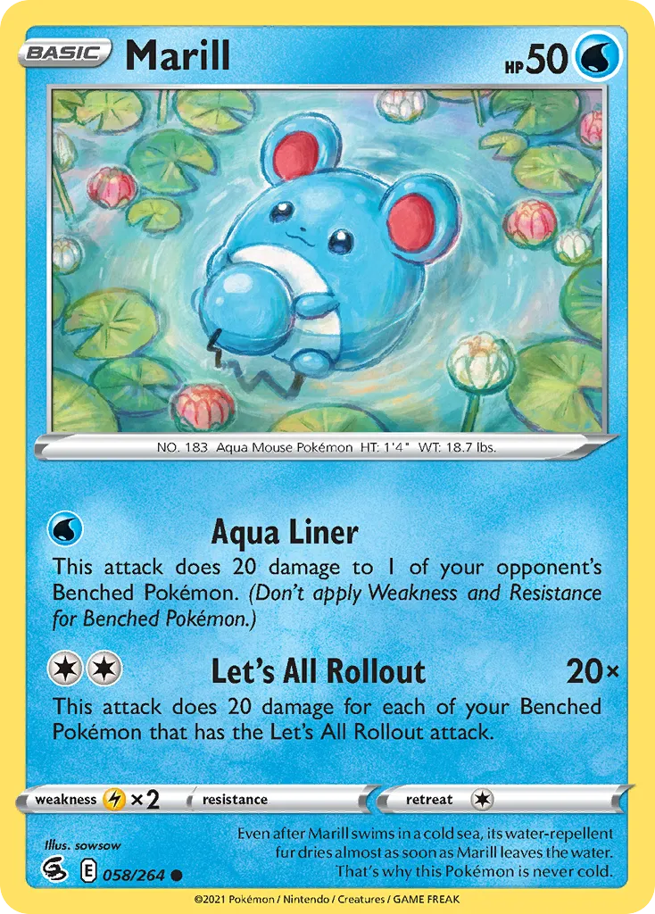 Marill #58, Fusion Strike