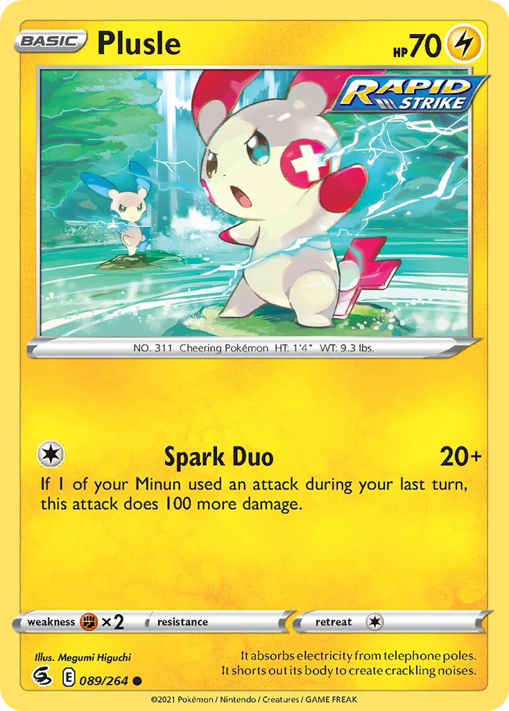 Plusle #89, Fusion Strike Reverse Foil