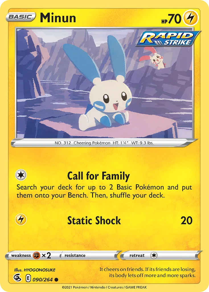 Minun #90, Fusion Strike Reverse Foil