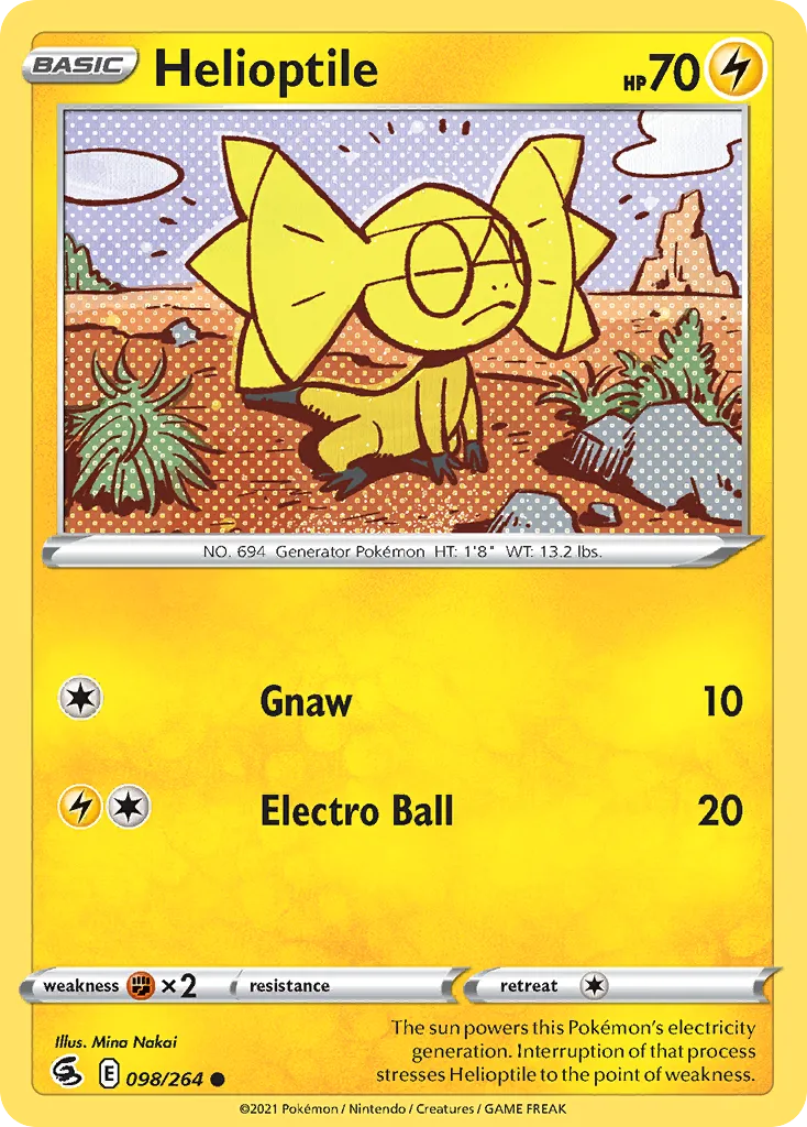 Helioptile #98, Fusion Strike Reverse Foil