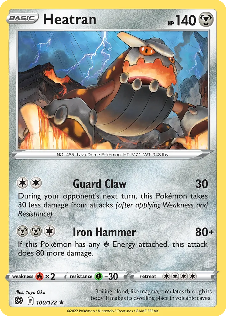 Heatran #100, Brilliant Stars Reverse Foil