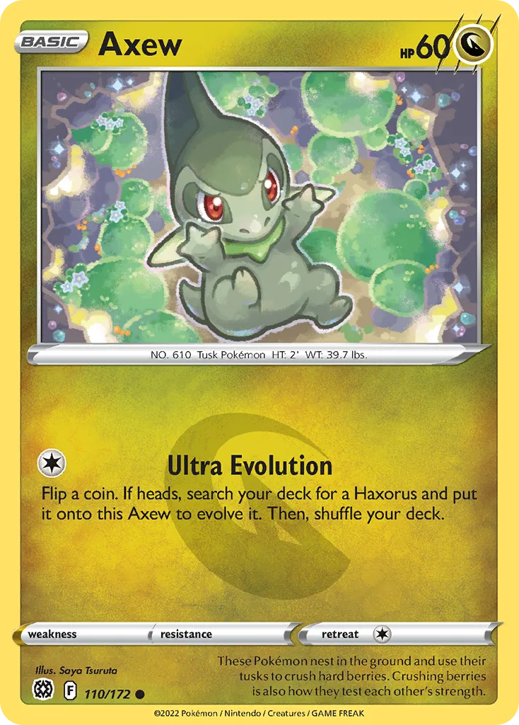 Axew #110, Brilliant Stars Reverse Foil