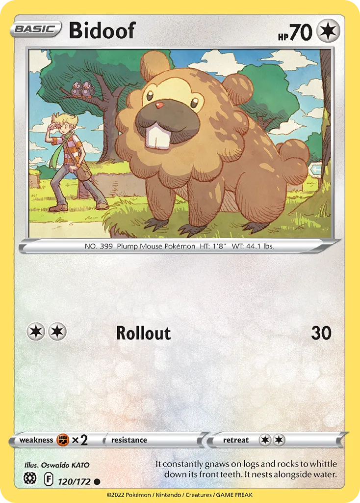 Bidoof #120, Brilliant Stars Reverse Foil