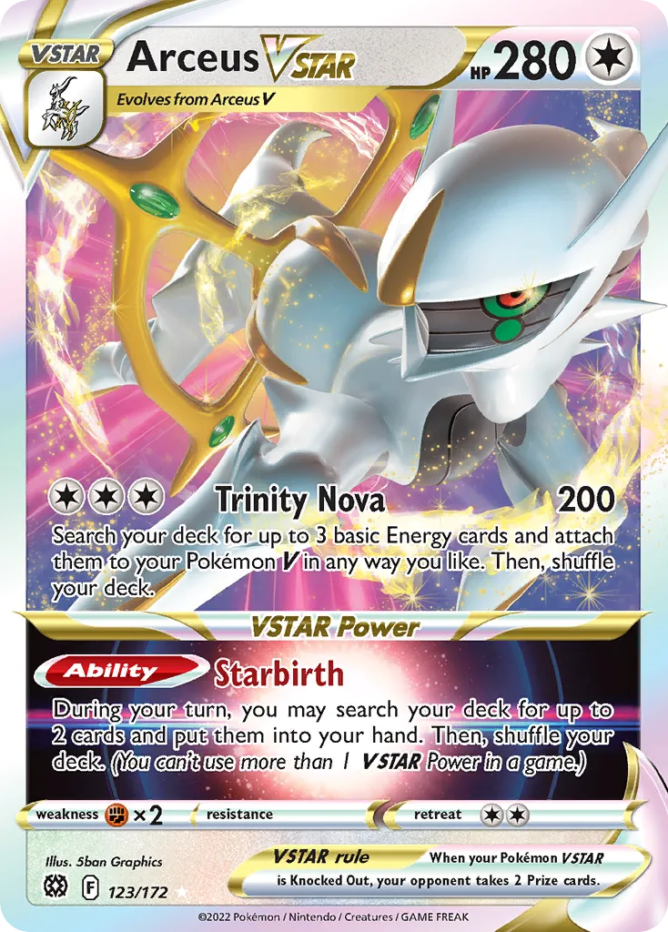 Arceus VSTAR #123, Brilliant Stars Inverted Back