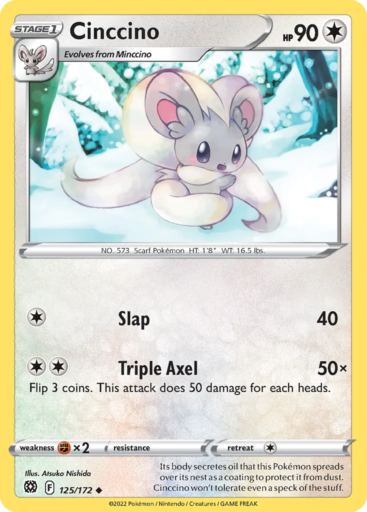 Cinccino #125, Brilliant Stars Reverse Foil