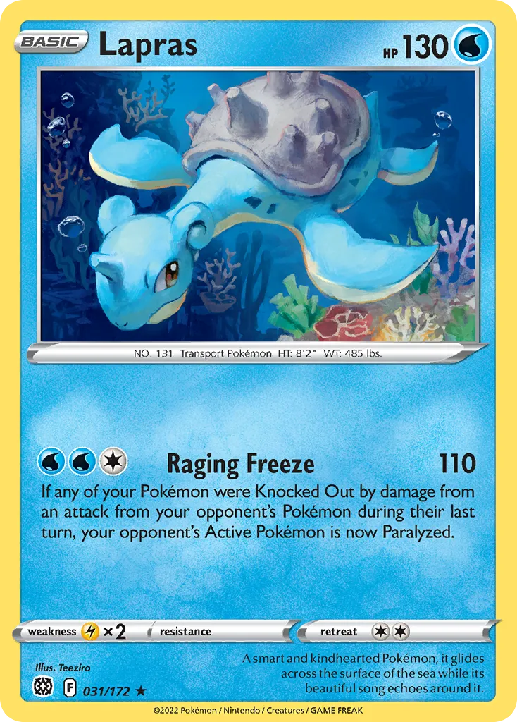 Lapras #31, Brilliant Stars Reverse Foil
