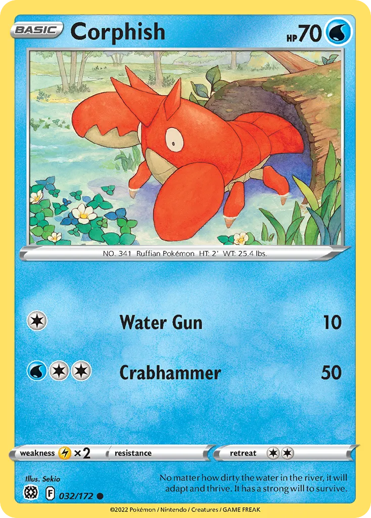 Corphish #32, Brilliant Stars Reverse Foil