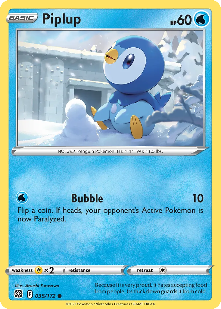 Piplup #35, Brilliant Stars Reverse Foil