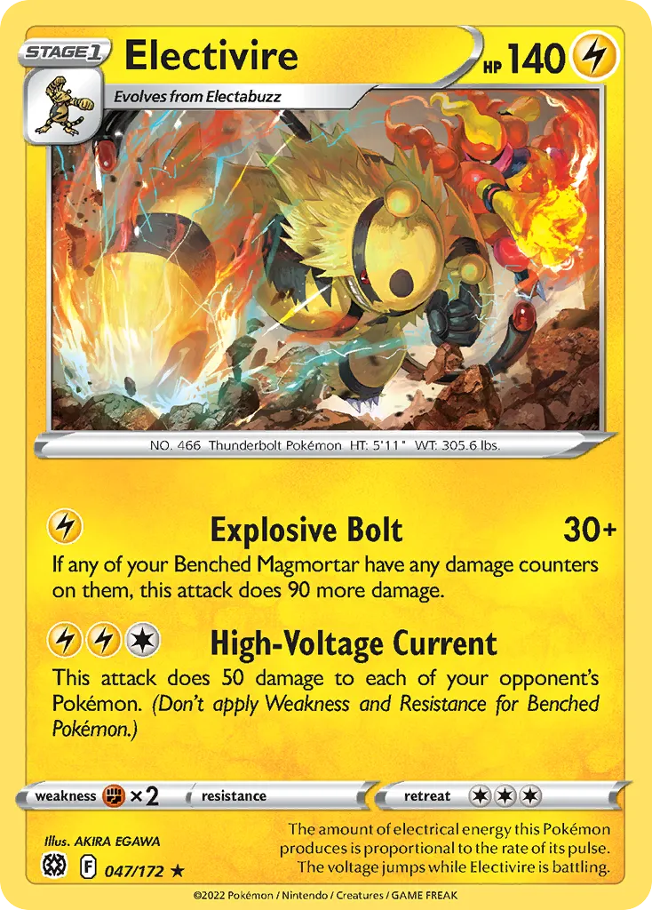 Electivire #47, Brilliant Stars Reverse Foil