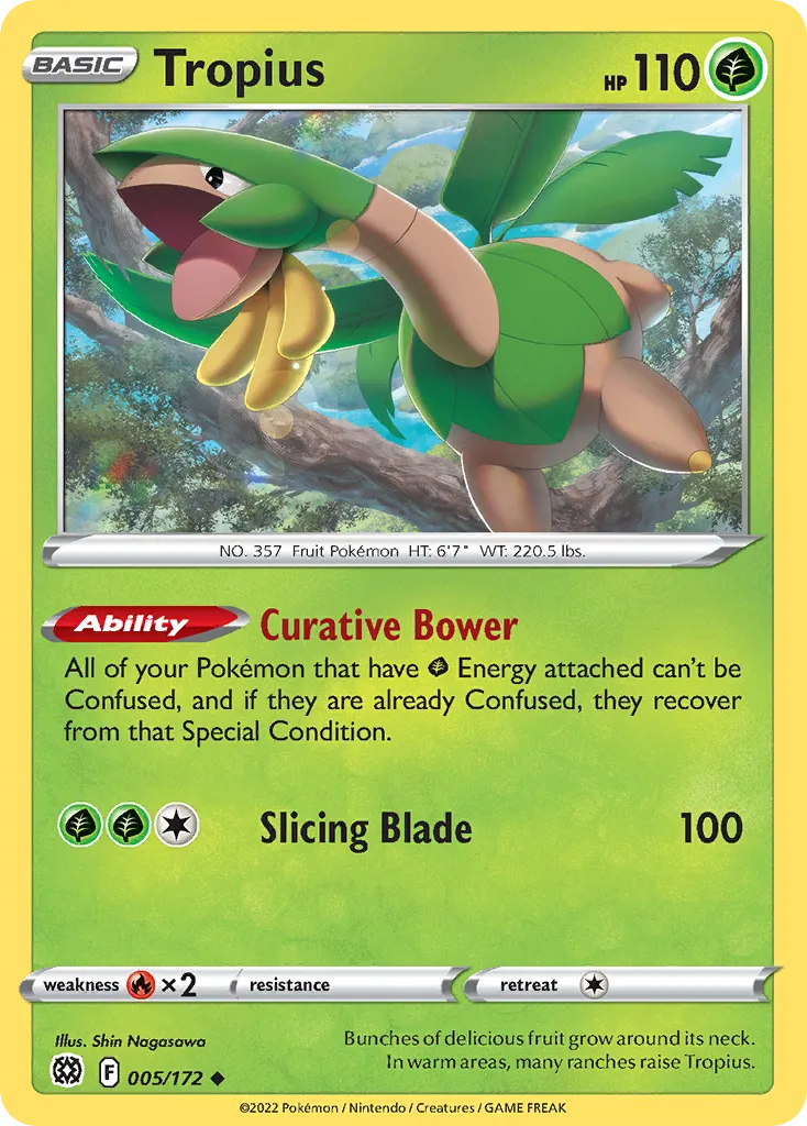 Tropius #5, Brilliant Stars Reverse Foil