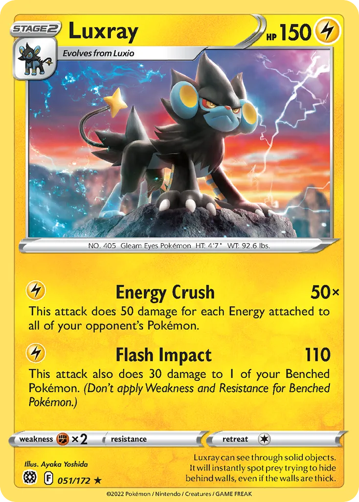 Luxray #51, Brilliant Stars Reverse Foil