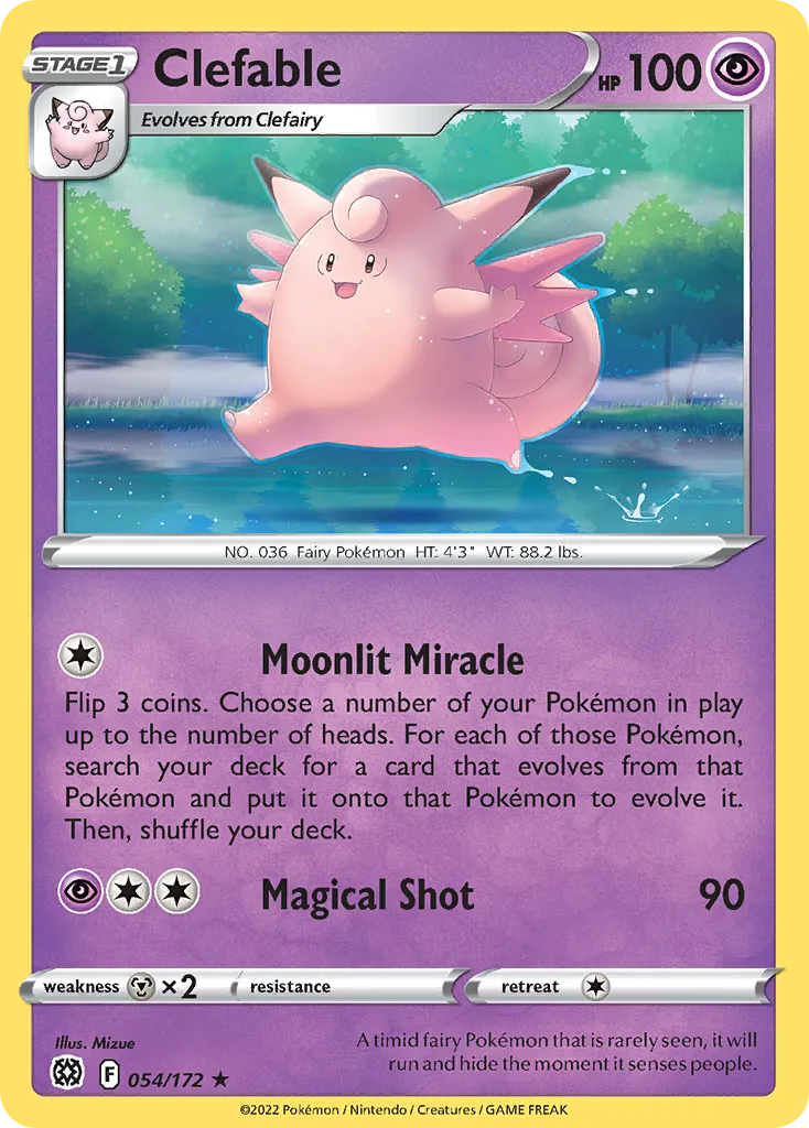 Clefable #54, Brilliant Stars Reverse Foil