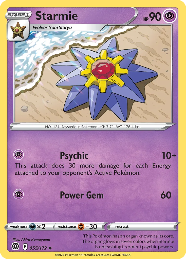 Starmie #55, Brilliant Stars Reverse Foil