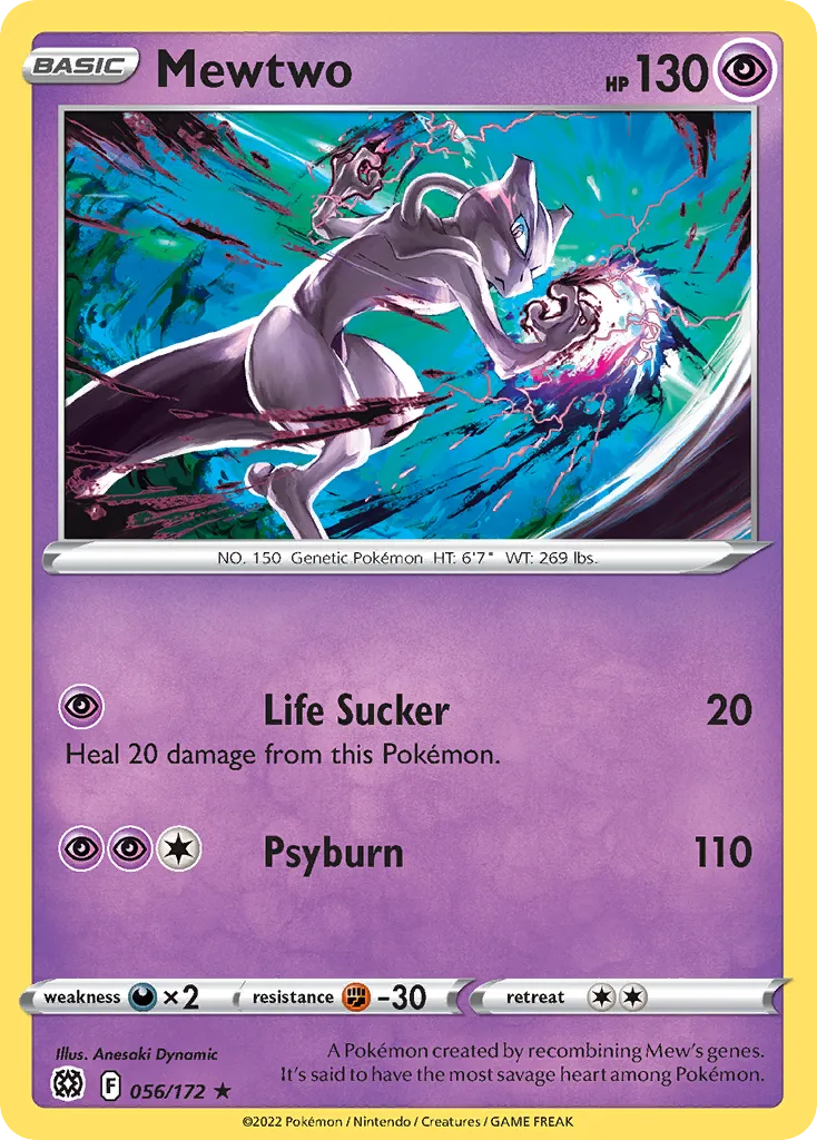 Mewtwo #56, Brilliant Stars Reverse Foil