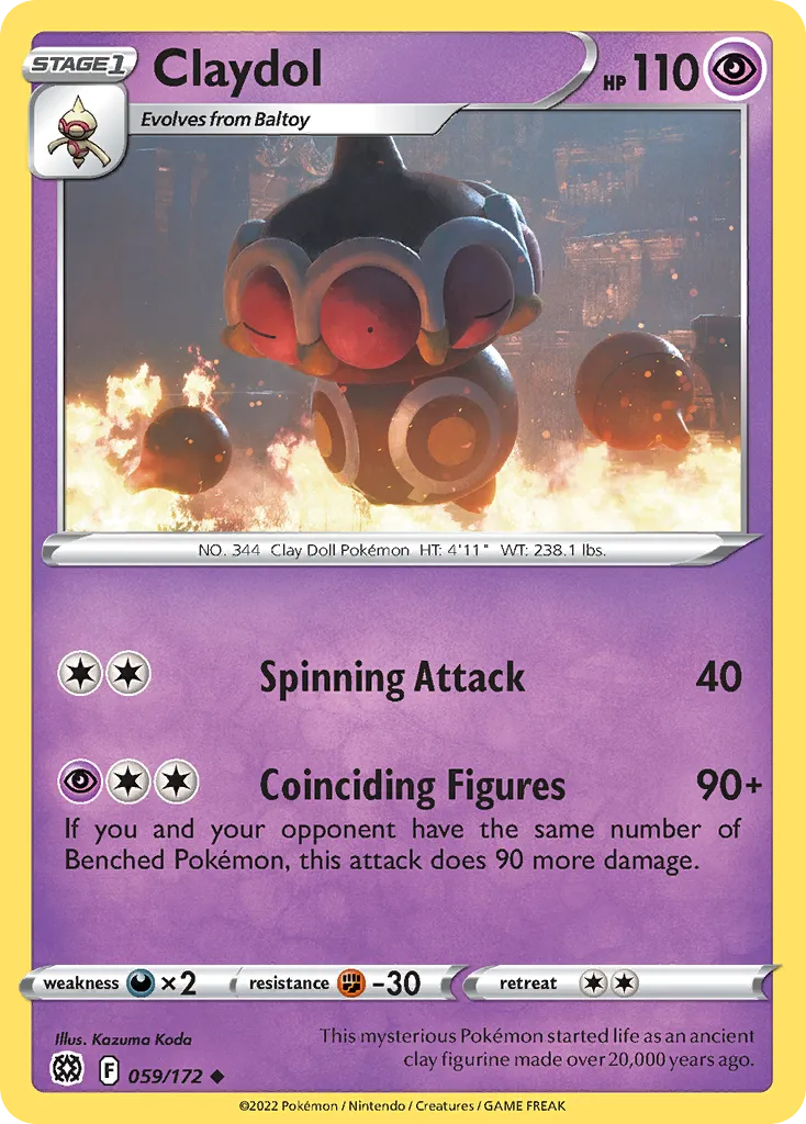 Claydol #59, Brilliant Stars Reverse Foil