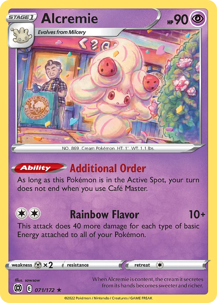 Alcremie #71, Brilliant Stars Reverse Foil