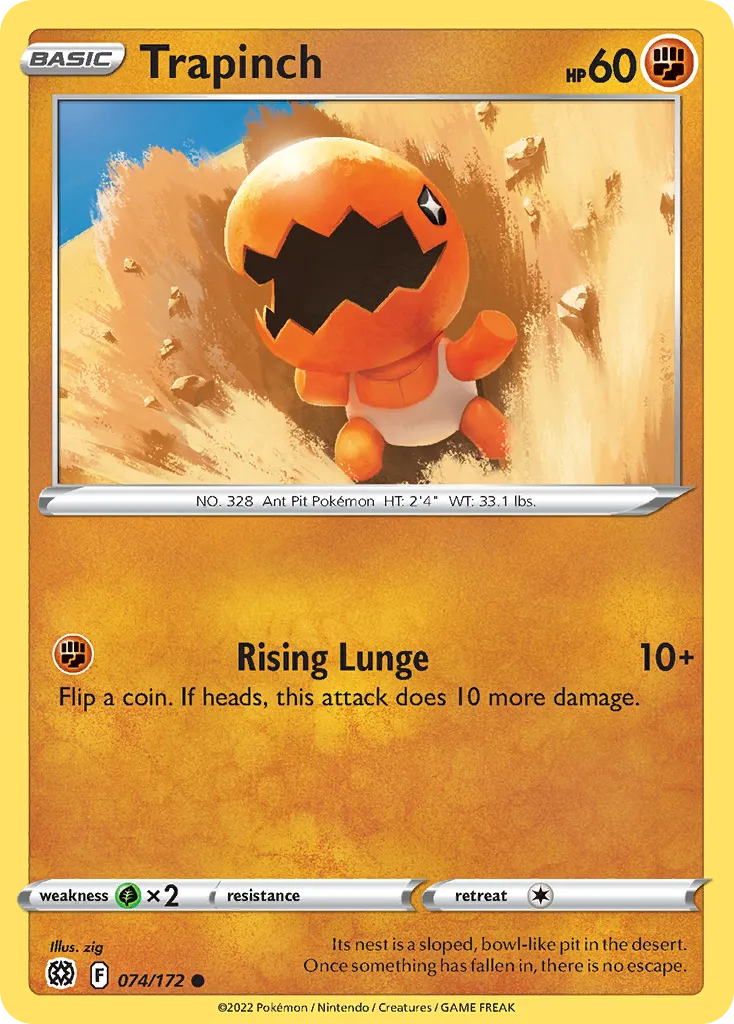 Trapinch #74, Brilliant Stars Reverse Foil