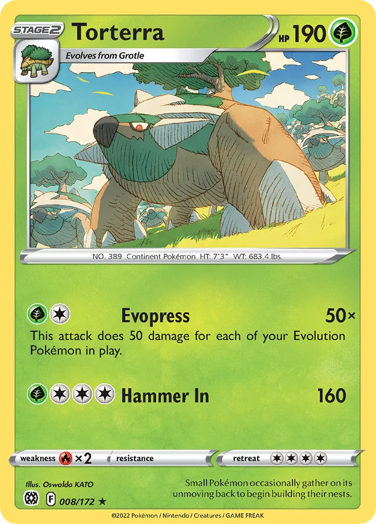 Torterra #8, Brilliant Stars Holo