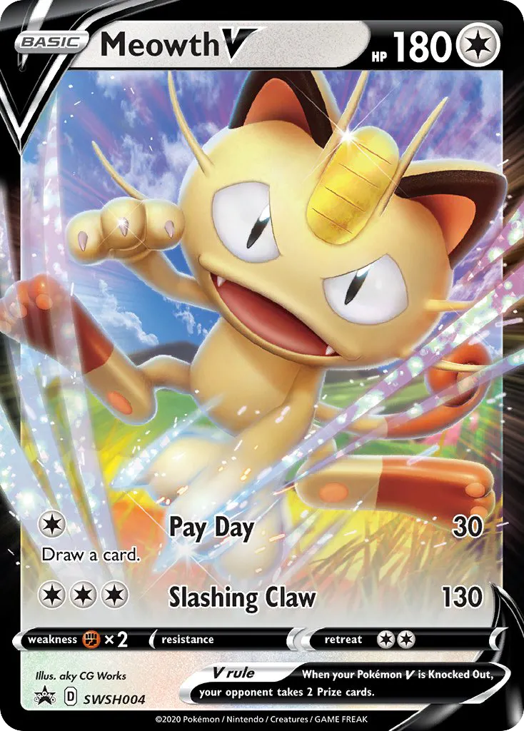 Meowth V #SWSH004, SWSH Black Star Promos Meowth Vmax Special Collection