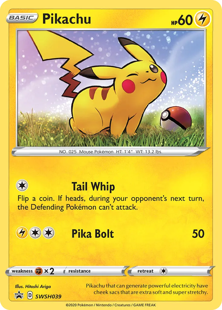 Pikachu #SWSH039, SWSH Black Star Promos Single Pack Blisters