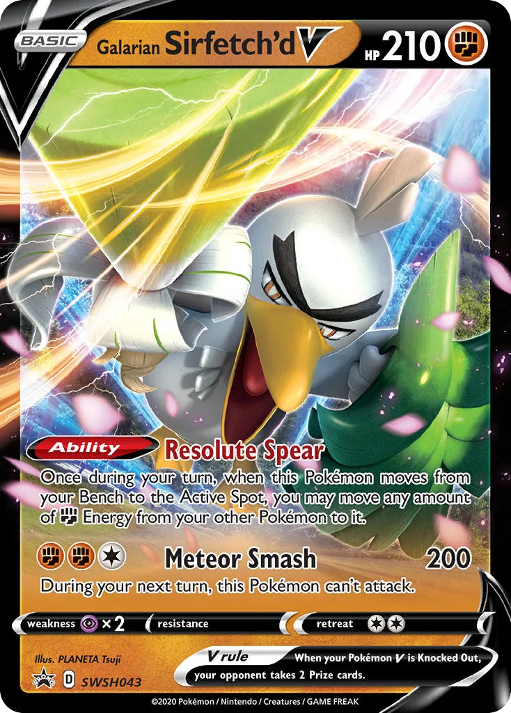 Galarian Sirfetch'd V #SWSH043, SWSH Black Star Promos Galarian Sirfetch'd V Box-Jumbo