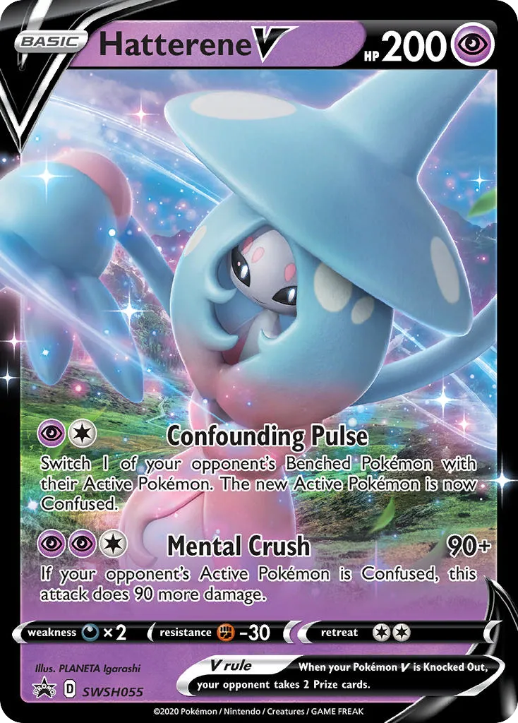 Hatterene V #SWSH055, SWSH Black Star Promos Champion's Path Collection-Jumbo