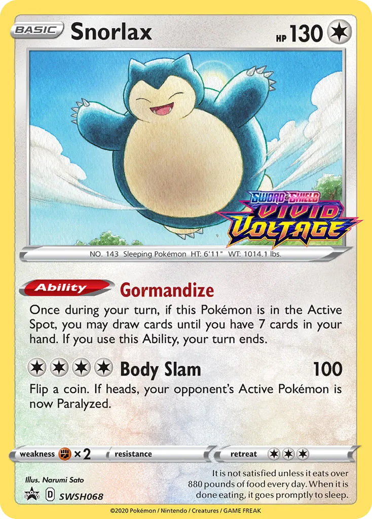 Snorlax #SWSH068, SWSH Black Star Promos Prerelease