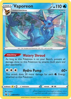Vaporeon #SWSH072, Triple Blisters Pack