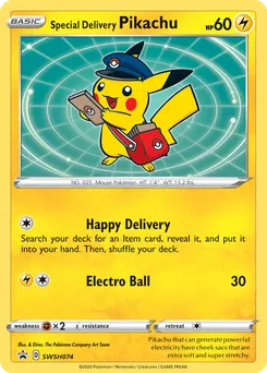 Special Delivery Pikachu #SWSH074, Pokemon Center Canada