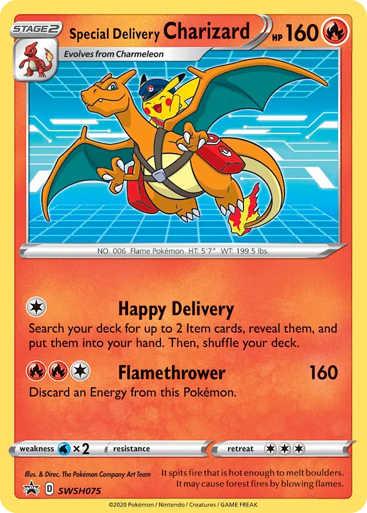 Special Delivery Charizard #SWSH075, SWSH Black Star Promos Pokemon Center United Kingdom