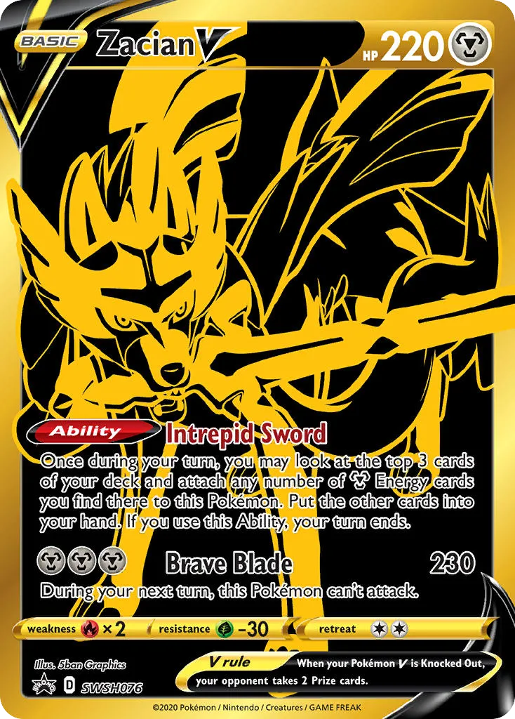 Zacian V #SWSH076, SWSH Black Star Promos Ultra Premium Collection