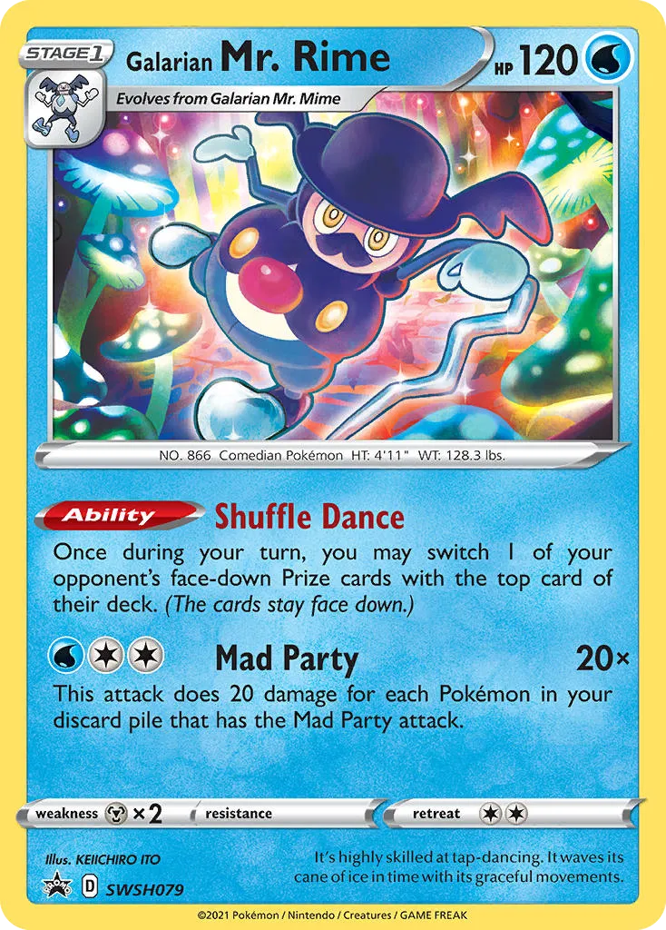Galarian Mr. Rime #SWSH079, SWSH Black Star Promos Shining Fates Mad Party Pin Collection